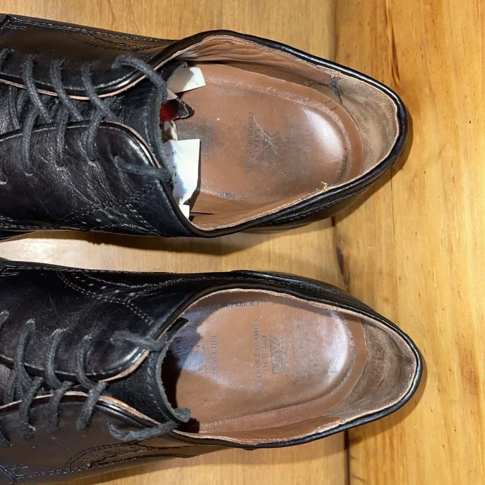 Johnston‎ & Murphy Shoes Men 11 Black Sheepskin Dress Casual Shoes Cap Toe